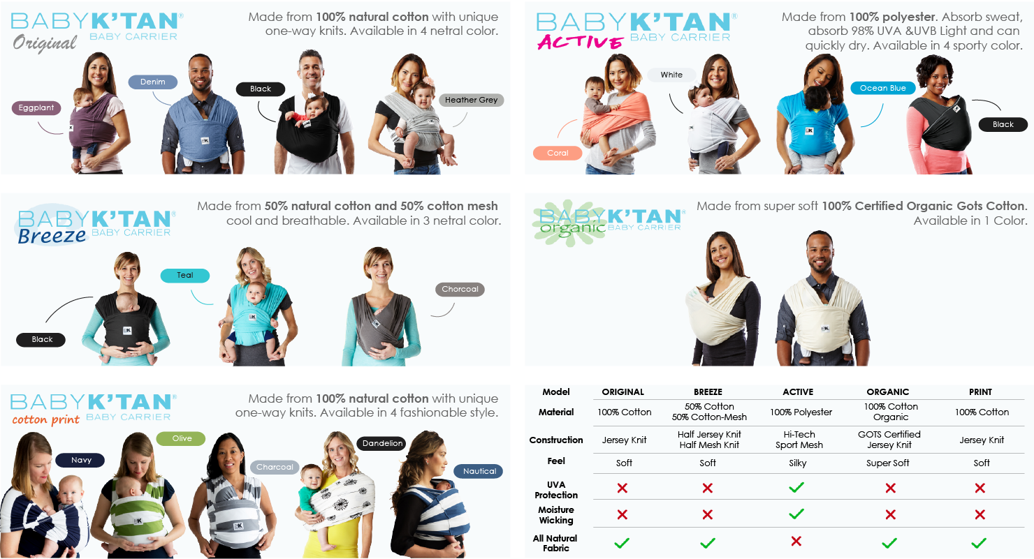 Baby K'tan Baby Carrier The Original Patented Instant Carrier From USA